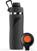 Gatorade 'Overtime' - Botella de agua de acero inoxidable de 22 onzas, tapa giratoria, color gris