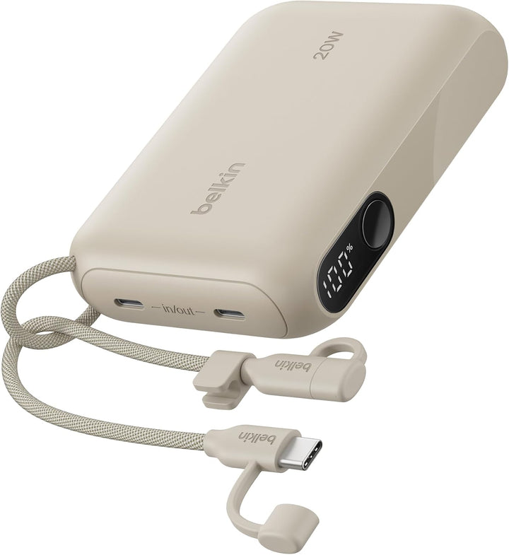 Belkin - Cargador portátil, banco de energía USB-C delgado de 10,00...