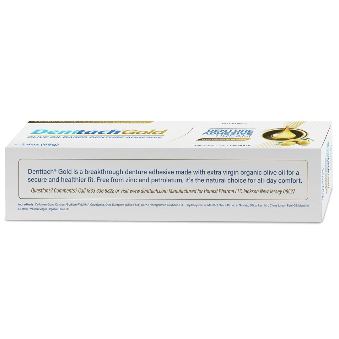 Denttach Gold Adhesivo para Dentaduras, Crema Adhesiva Premium a Ba...
