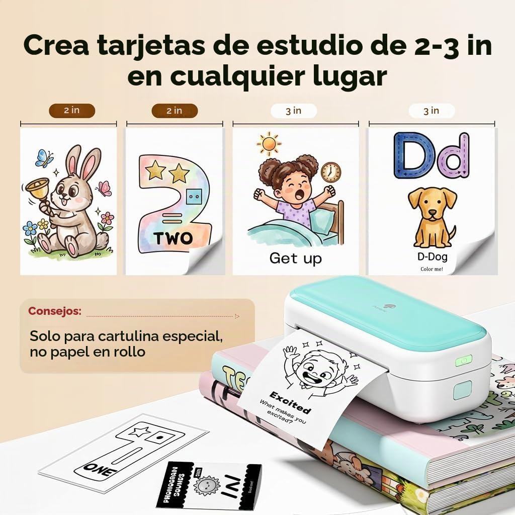 Phomemo M03C - Mini impresora de tarjetas flash, mini impresora de...