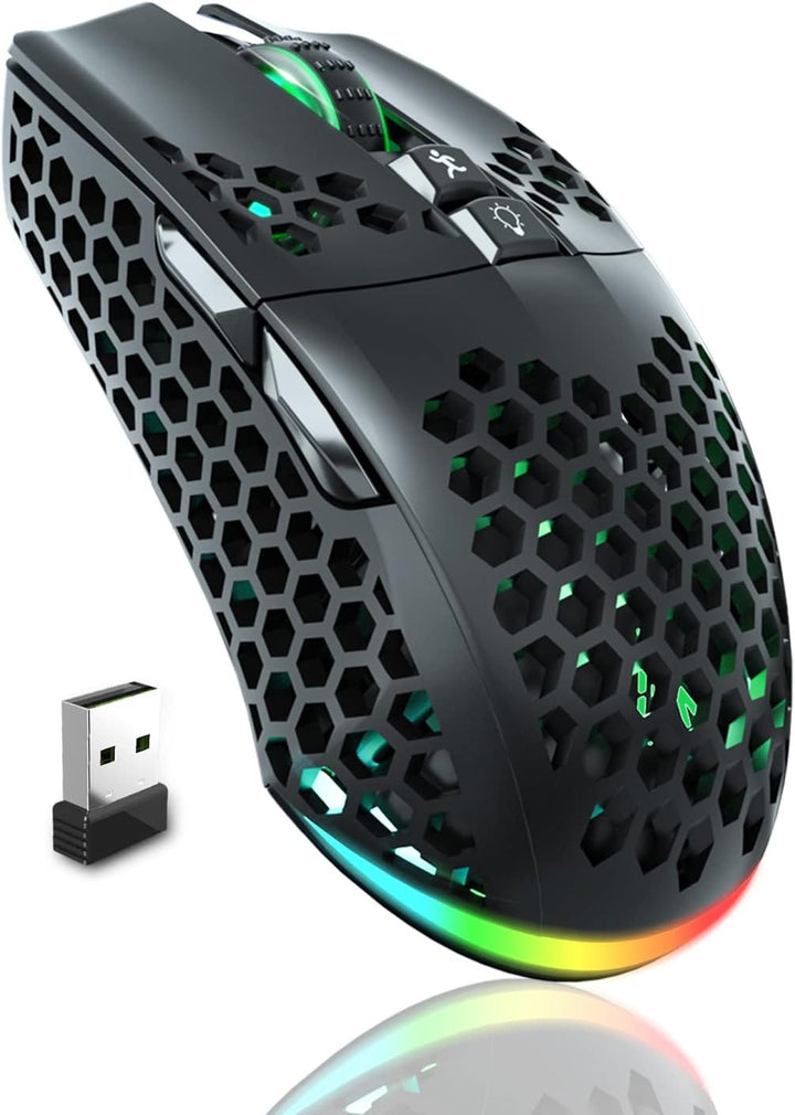 SOLAKAKA SM600 - Ratón para juegos con carcasa de nido de abejas, i...