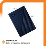 WD My Passport de 4 TB para Mac, azul marino, disco duro externo po...