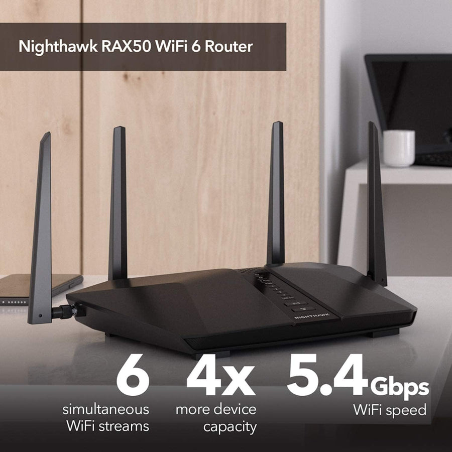 Netgear NETGEAR RAX50-100NAR Nighthawk 6-Stream AX5400 WiFi 6 Route...
