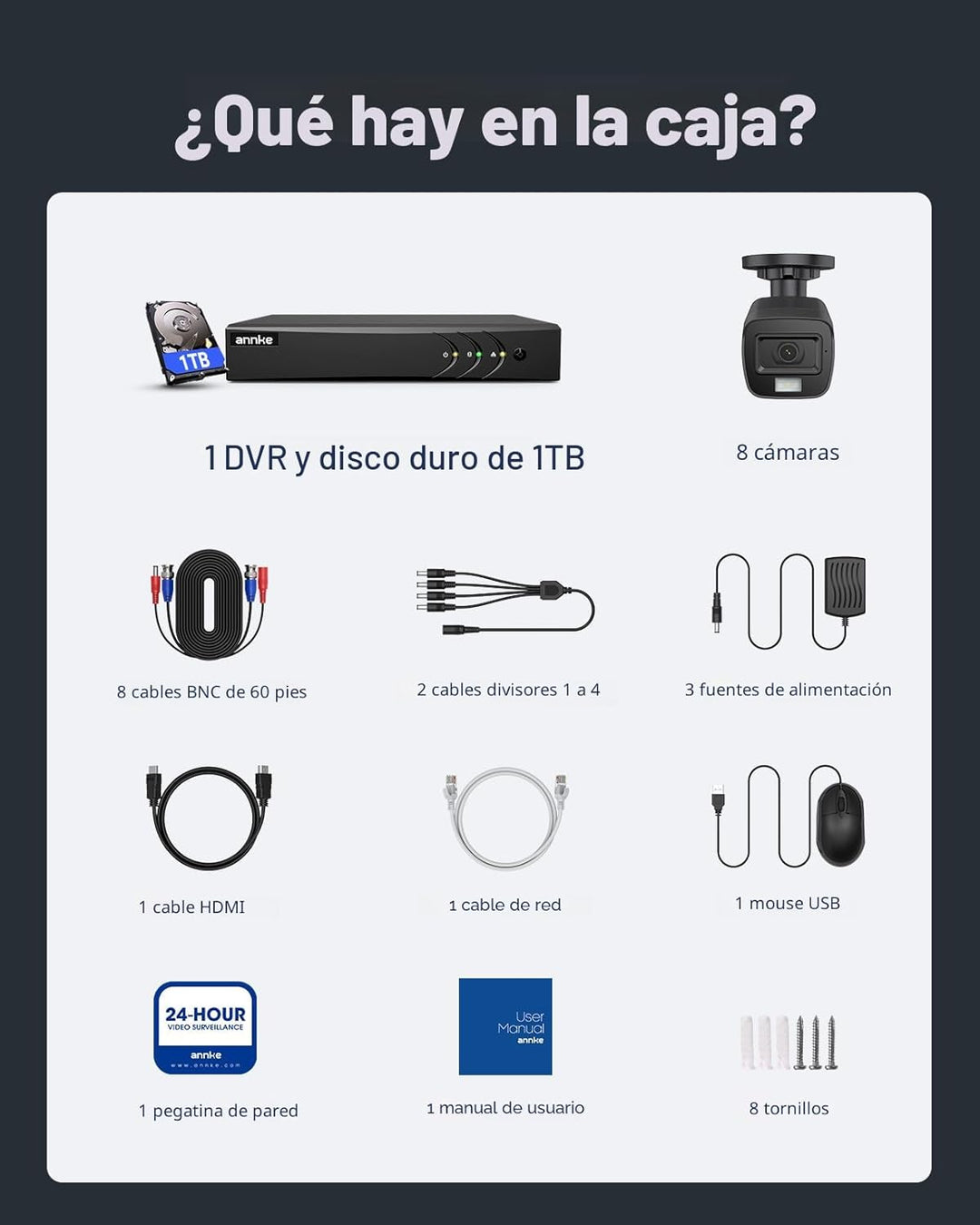 ANNKE - 5MP Lite sistema de cámara de seguridad al aire libre, 8 ca...