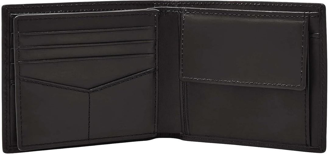 Fossil Men's Derrick Leather RFID-Blocking Bifold with Coin Poc...