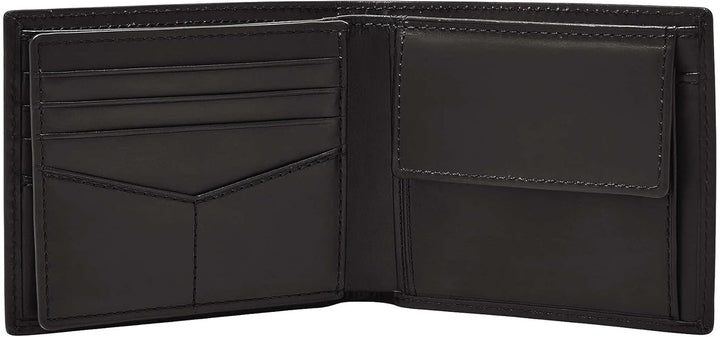 Fossil Men's Derrick Leather RFID-Blocking Bifold with Coin Poc...