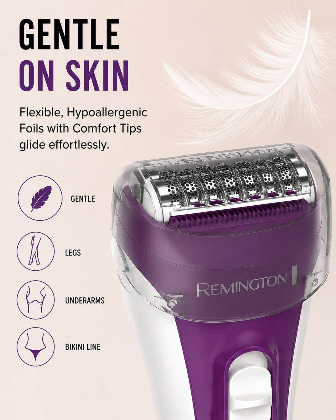 Remington Afeitadora eléctrica suave y sedosa para mujer, afeitador...