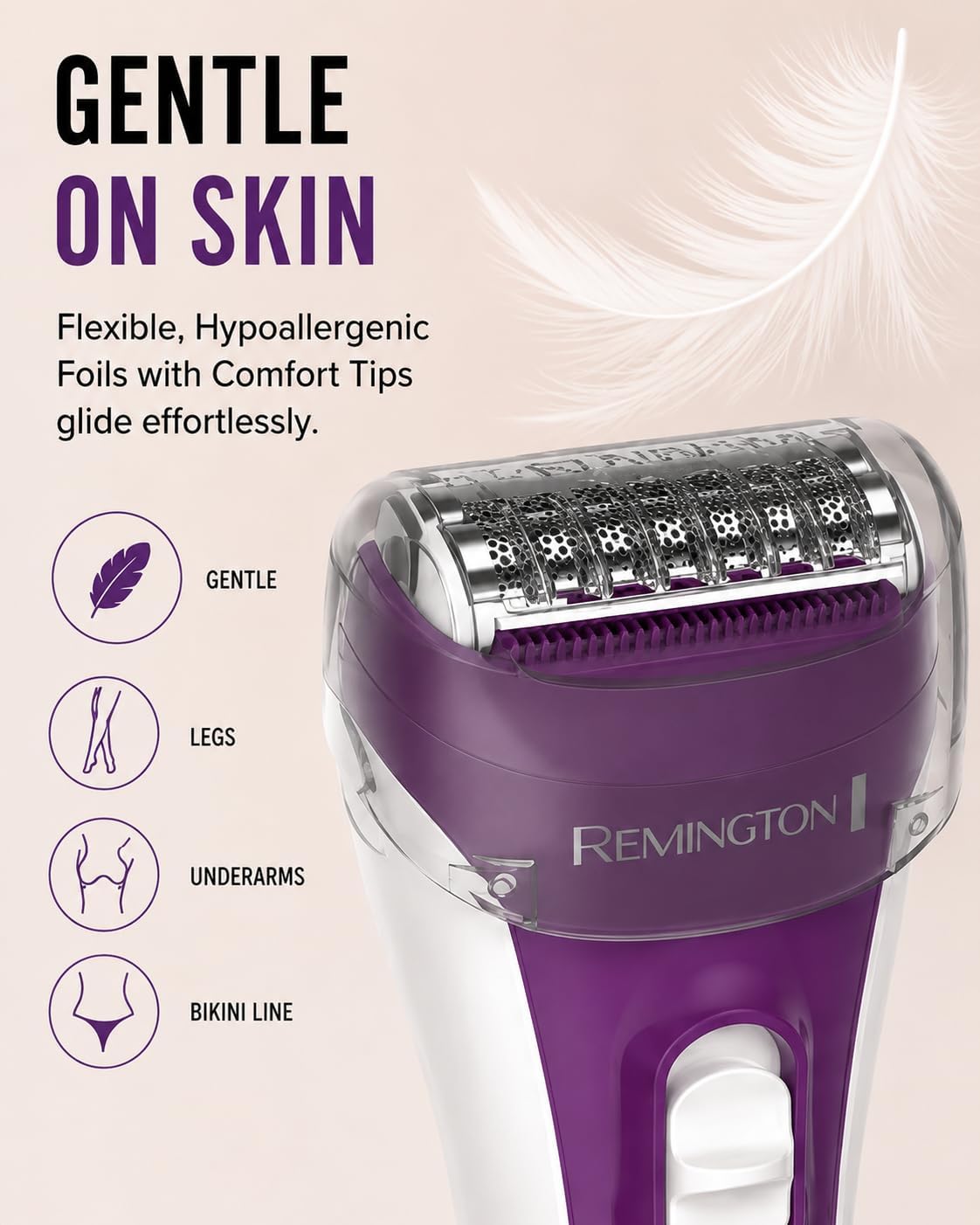 Remington Afeitadora eléctrica suave y sedosa para mujer, afeitador...