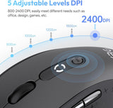 XBG B15 Ratón inalámbrico Tri-Mode, Bluetooth 5.0\/4.0 y 2.4G, 5 ni...