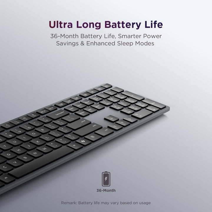 Teclado Inalámbrico Moderno Lenovo 700, Dongle 2.4 GHz y Conexión D...