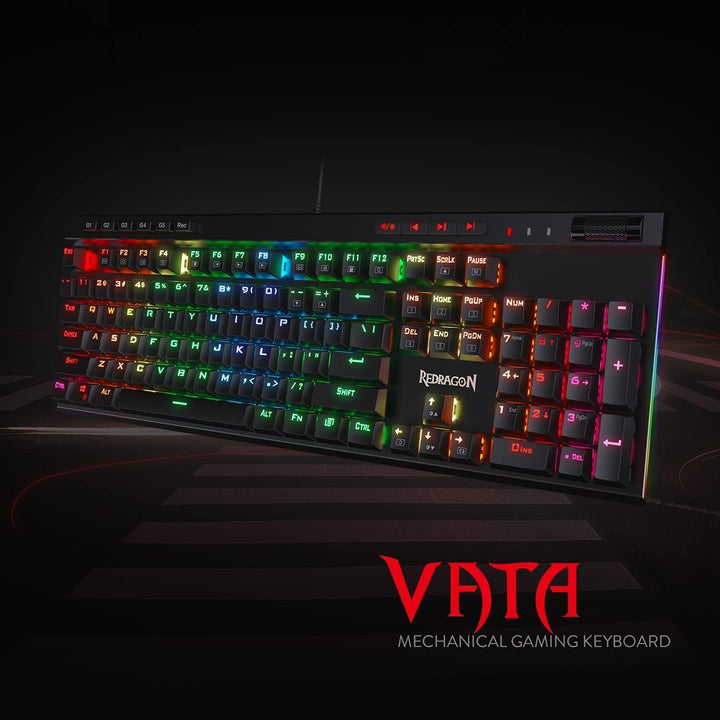 Redragon Teclado mecánico para juegos K580 VATA RGB LED retroilumin...