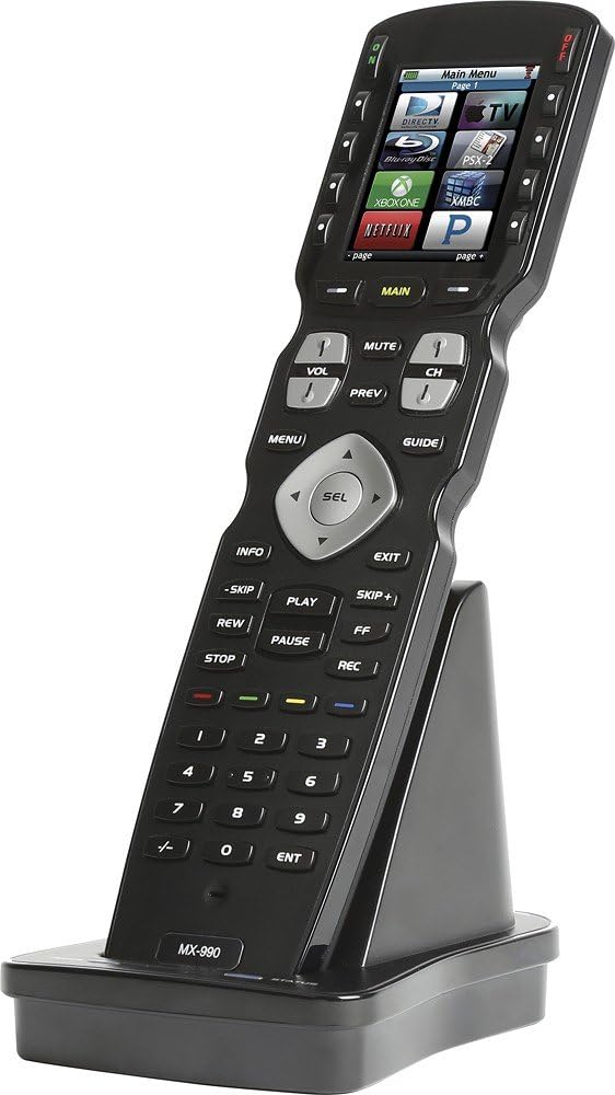 MX-990 Control completo IR/RF remoto con pantalla LCD color, negro (MX990)