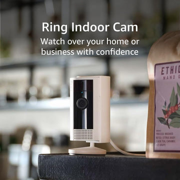 Cámara Ring Indoor (modelo más reciente): Seguridad para el hogar o negocio con video HD 1080p, Blanco