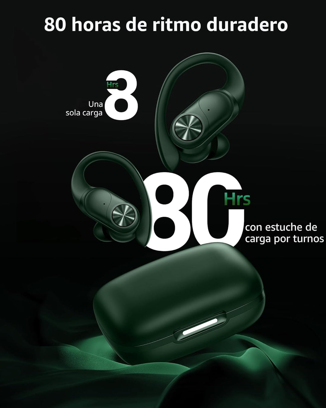 PocBuds Auriculares Bluetooth Inalámbricos 80hrs Tiempo de Reproduc...