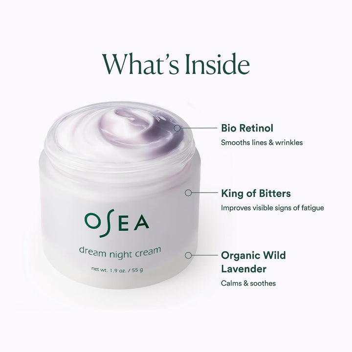 OSEA Dream Crema Nocturna - Crema Facial Hidratante Antiedad con Bi...