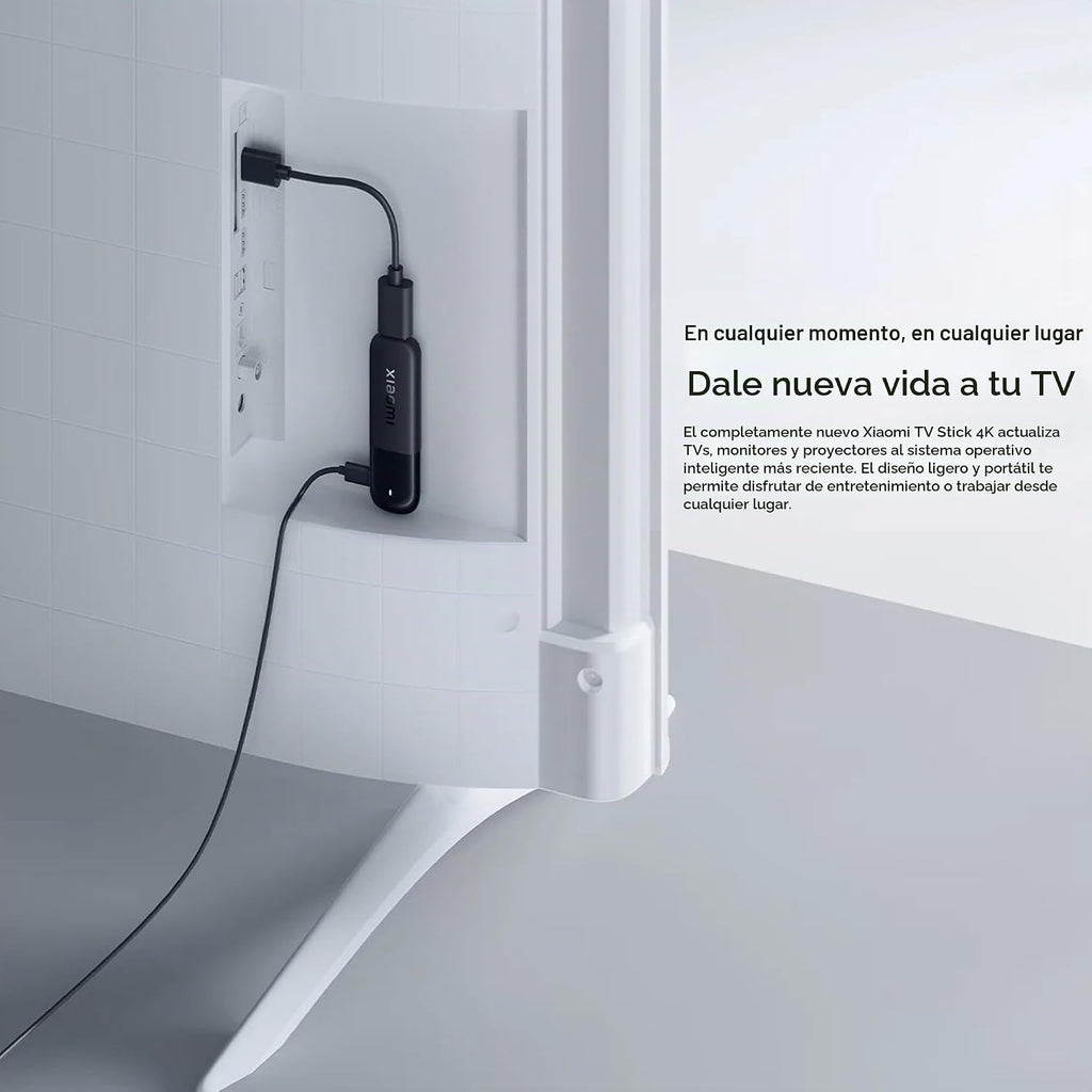 Xiaomi TV Stick 4K (2.ª generación) Dispositivo reproductor multimedia de transmisión Google TV Cast Dolby Vision HDR10+ Atmos Dual Band Wi-Fi 6 con control remoto por voz Bluetooth de 360°