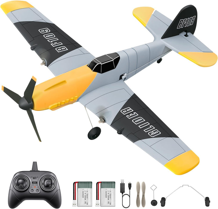 HAWK'S WORK Avión RC de 3 canales BF-109, avión de control remo...