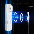 Compatible con iPhone 17 Pro Max Funda con Soporte, Blanco Escarchado