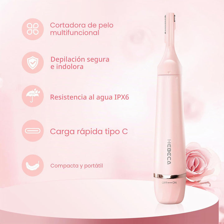 HEBECA Recortadora de pelo de nariz para mujer, recortadora de ceja...