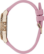 Guess - Reloj para mujer de acero inoxidable + silicona resistente a manchas