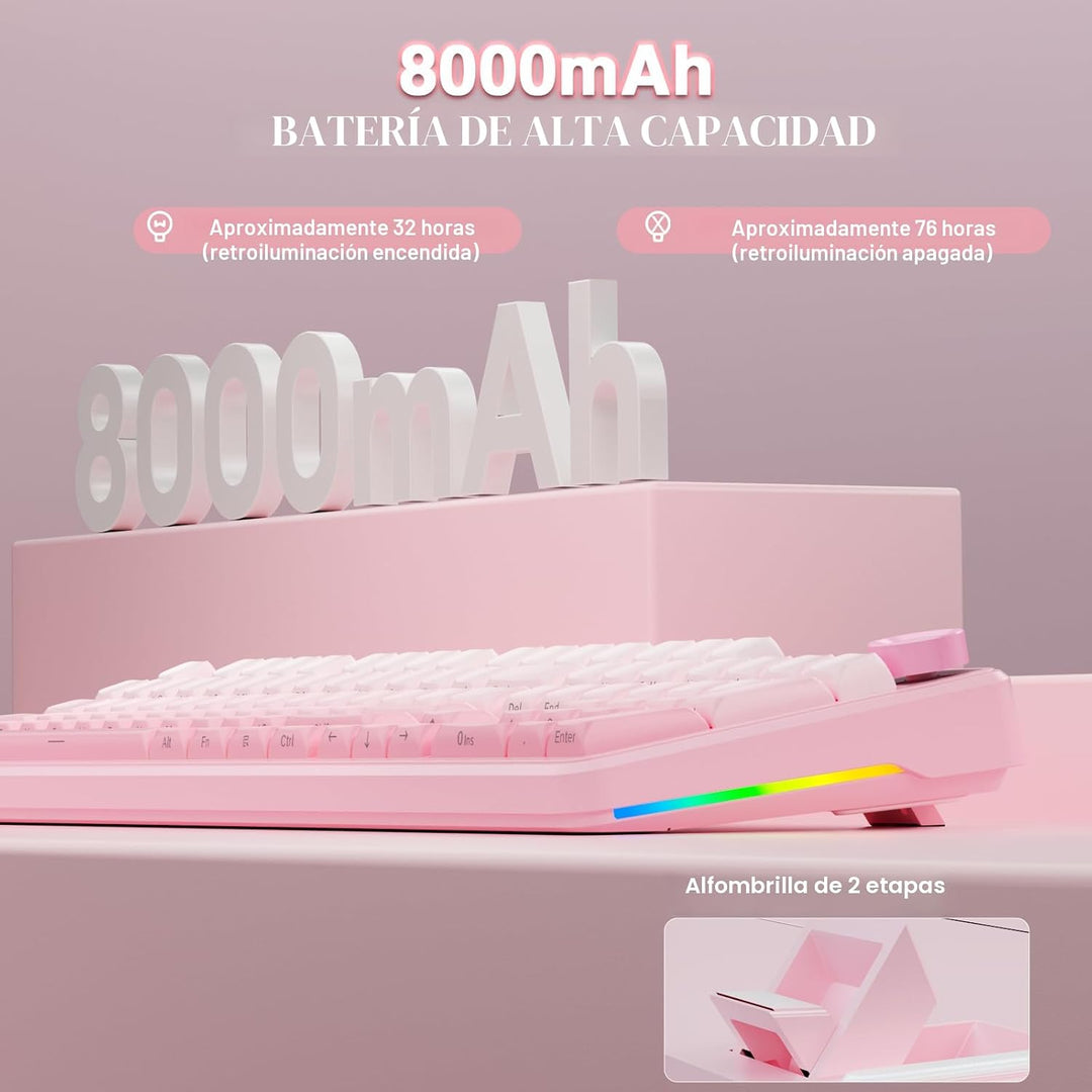 AULA F108 PRO - Teclado mecánico inalámbrico con pantalla y perilla...