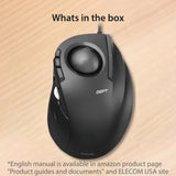 ELECOM Ratón DEFT Trackball, con cable, control de dedos, función d...