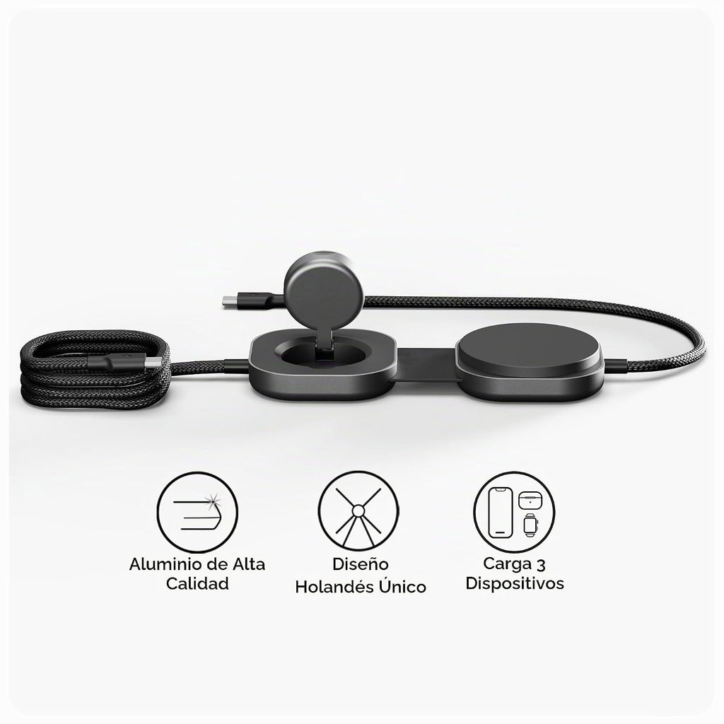 ZENS MagSafe - Cable cargador USB-C con cargador de Apple Watch para MacBook y iPhone, Qi2 de 15 W, requiere adaptador de 65 W+, no incluido, cable Pro 3, certificado MFi, 4.9 pies, color negro