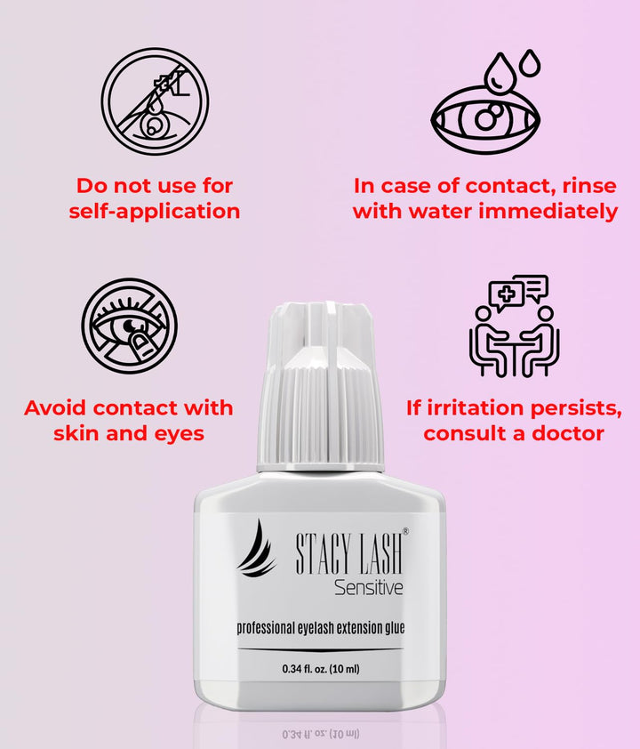Stacy Lash - Pegamento para extensión de pestañas sensibles, 0.34 o...