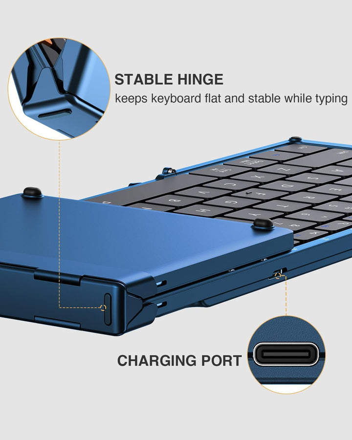 ProtoArc XK01 - Teclado Bluetooth plegable, teclado inalámbrico por...