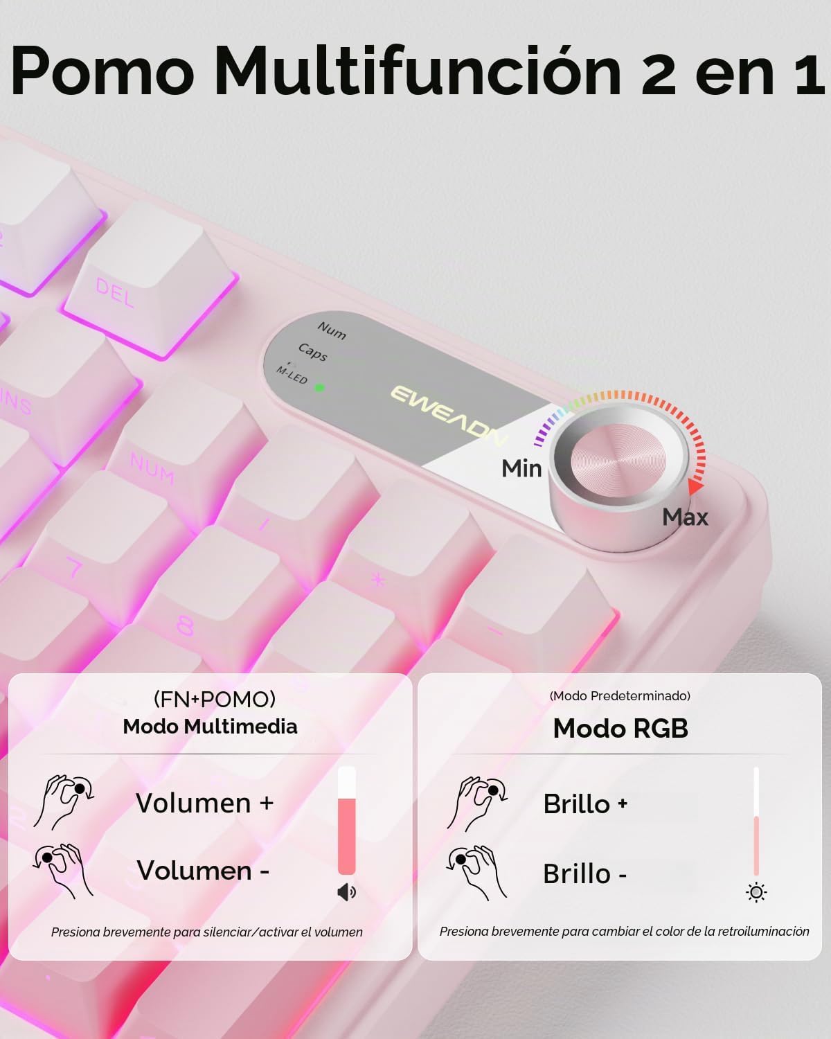 EWEADN V102 Teclados inalámbricos, teclado para juegos de 98 teclas...