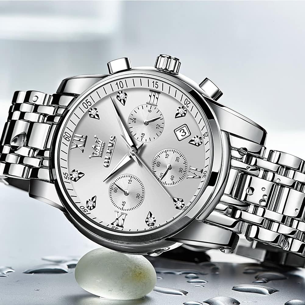 OLEVS Reloj multifunción para hombre, cronógrafo luminoso impermeable con