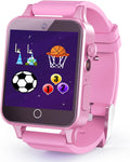 Relojes para niñas de 5 a 12 años, reloj inteligente con pantalla táctil y cámara HD para niños, tarjeta de aprendizaje, 30 juegos de rompecabezas, regalo de Navidad y cumpleaños, reloj