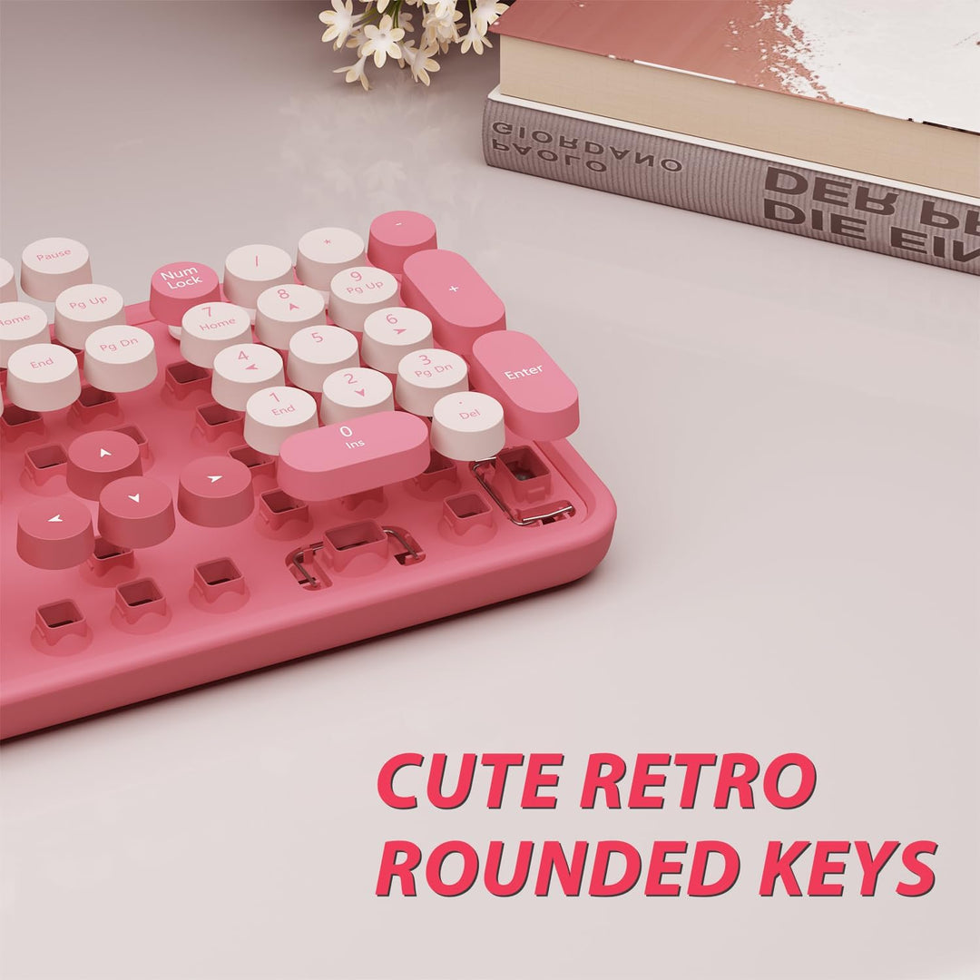 Teclado inalámbrico, KOOTOP - teclado retro de máquina de escribir...