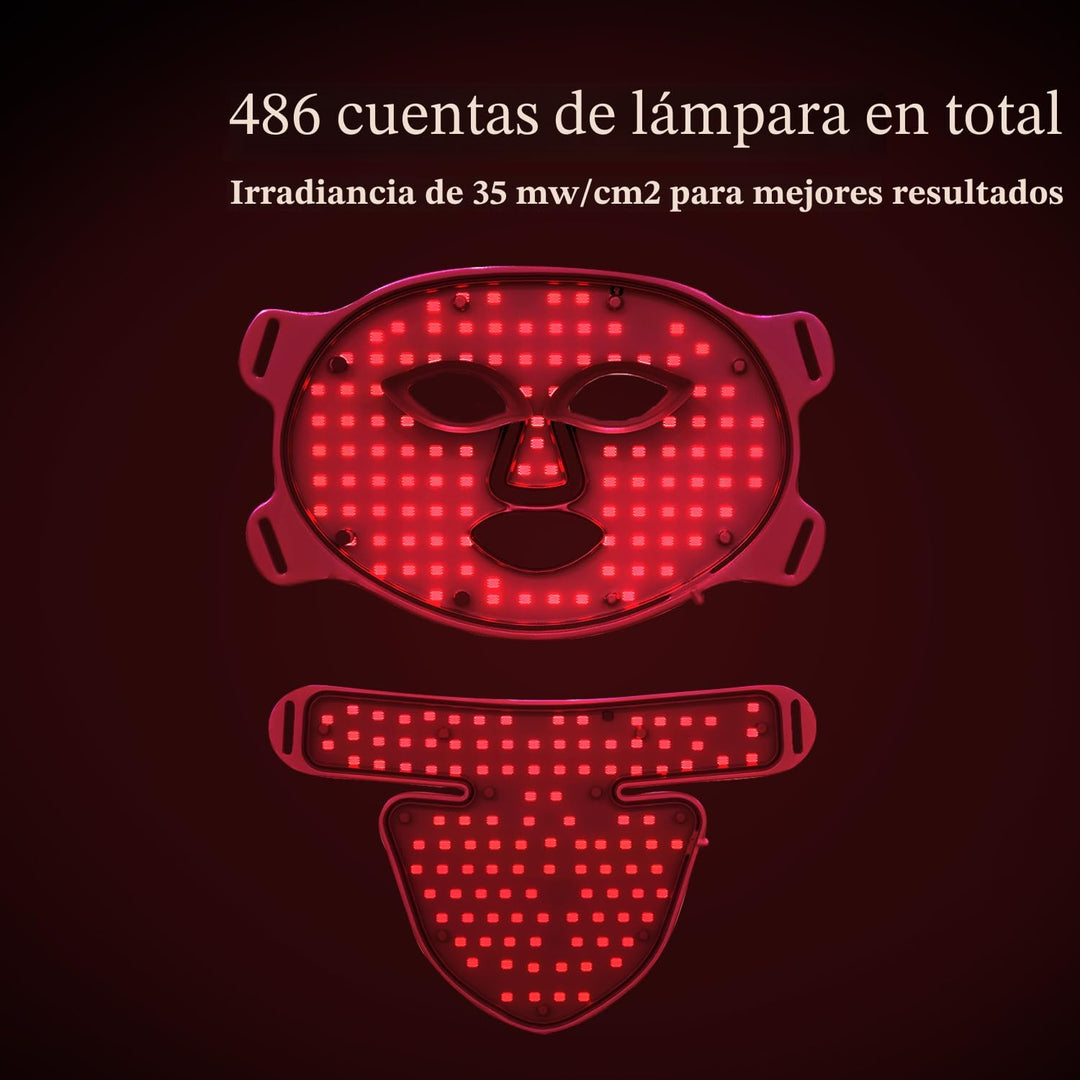MEGELIN Máscara facial y cuello de terapia de luz roja, máscara fac...