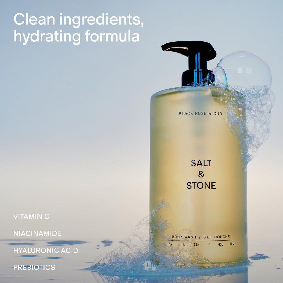 Salt &amp; Stone Gel de baño con antioxidantes para una humedad pro...