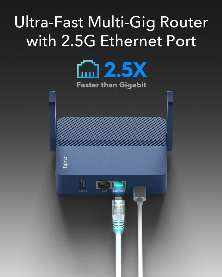 Cudy Router de viaje inalámbrico de 2.5 Gb con Wi-Fi 6 de bolsillo...