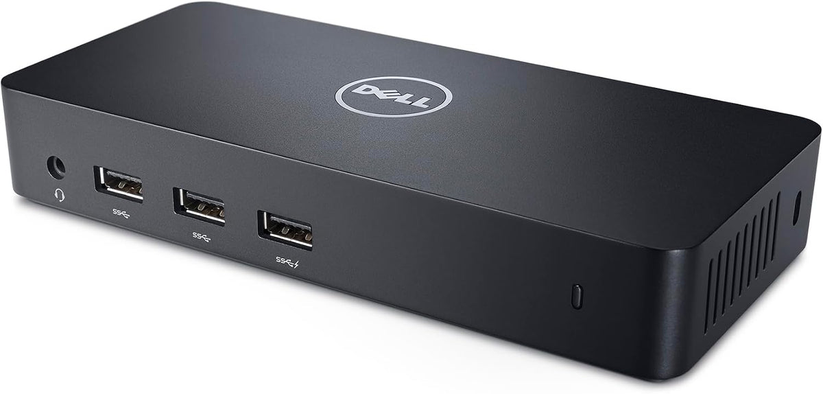 Dell Estación de acoplamiento de triple pantalla USB 3.0 Ultra HD/4K (D3100), color negro