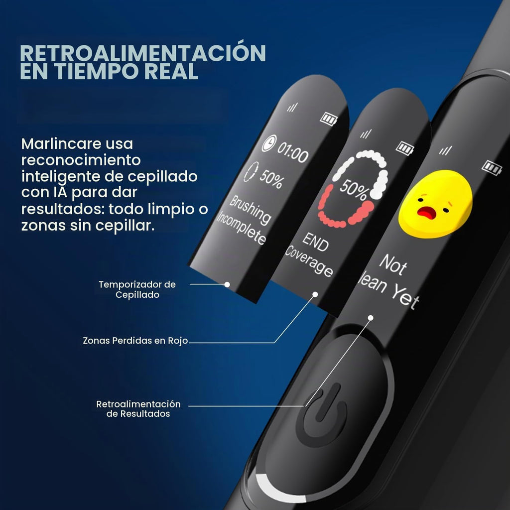 Cepillo de dientes eléctrico con sensor de presión, negro
