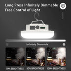 Lámpara Linterna Colgante LED para Tienda de Campamento Recargable Portátil Impermeable para Exteriores con Alimentación por Batería para Glamping, Interior, Apagones, Reparación de Coche (Atenuación Infinita