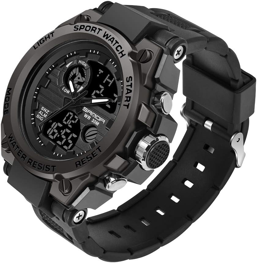 Relojes deportivos para hombre al aire libre, impermeable, militar, fecha, tácticas, LED, alarma, cronómetro