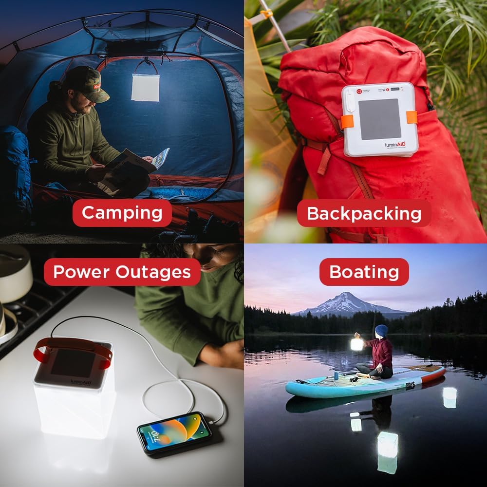 Lámpara LuminAID Max 2 en 1 linterna de camping inflable LED solar y cargador de
