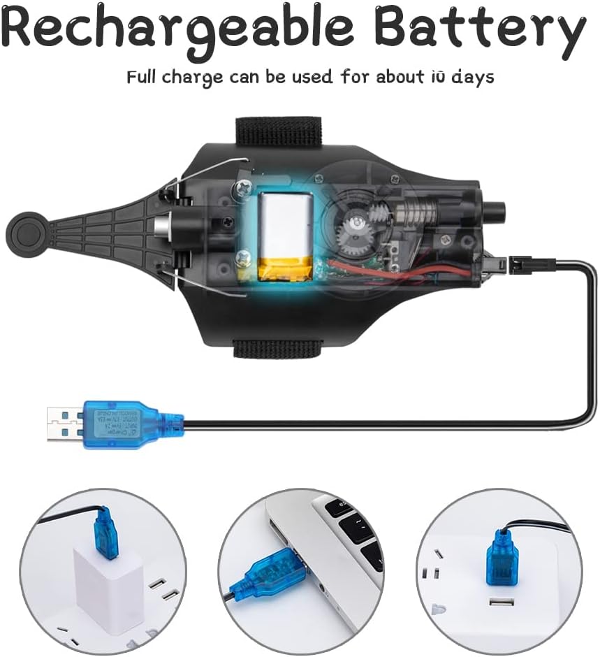 OVERFUN Lanzador de Telarañas Juguete Disparador de Cuerdas de Araña, Gadgets Geniales [Carrete Eléctrico] Seda Real Superhéroe Juego de Roles Juguetes Cosas Divertidas Ideales para Hombres y Niños