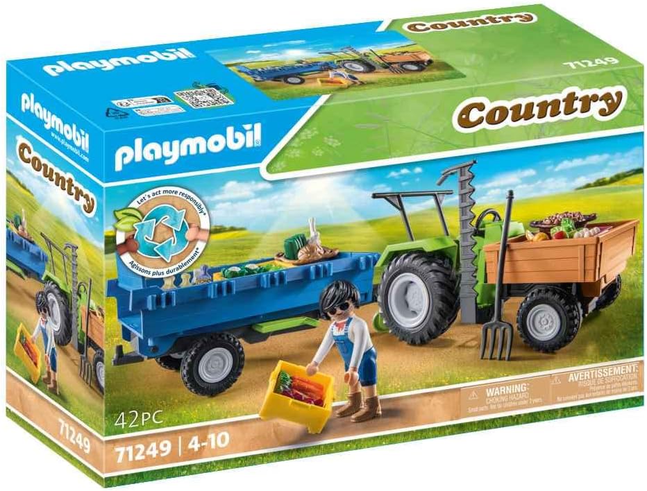 Playmobil Tractor cosechador con remolque