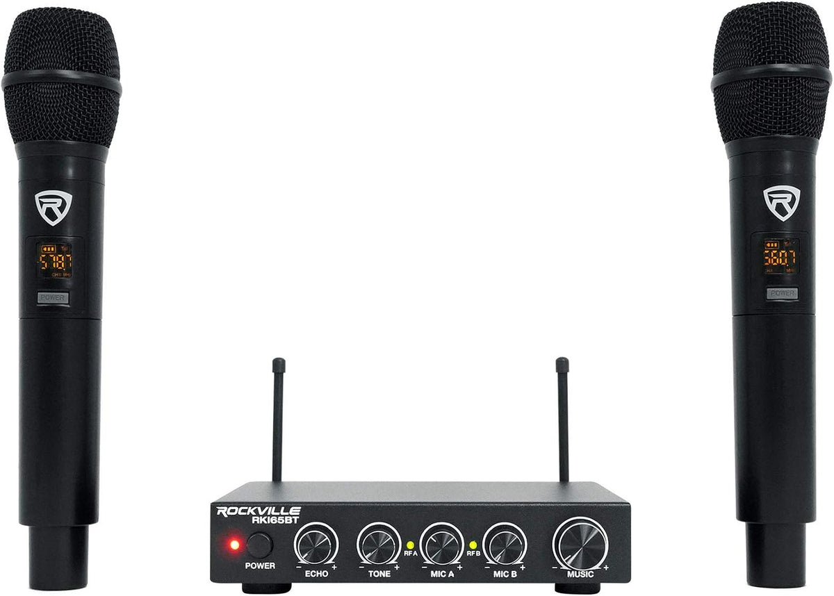 Rockville Interfaz y mezclador de karaoke con micrófono inalámbrico dual, Sin Bluetooth