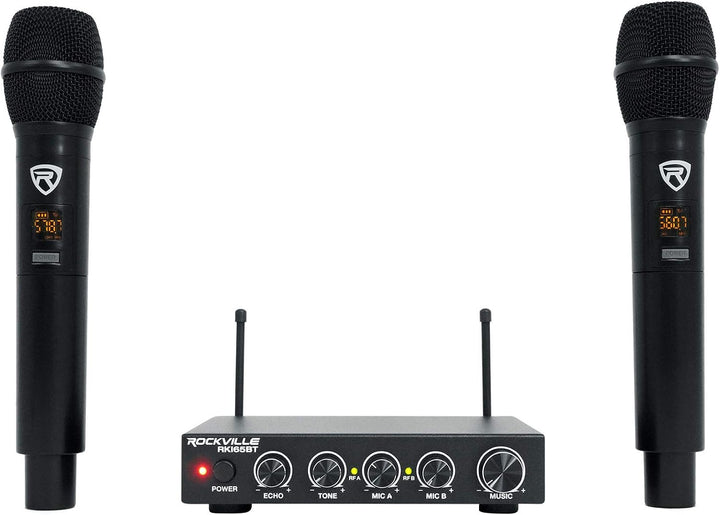 Rockville RKI60 Micrófono inalámbrico UHF dual de 8 canales interfa...
