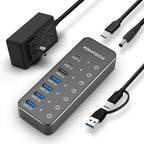 RSHTECH, RSH-ST07C, hub USB 3.2 de 7 puertos, alimentado, adaptador 5V/3A