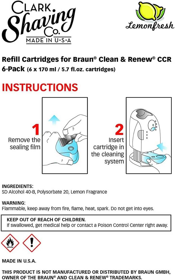Clark Shaving Co. Cartuchos de recambio para Braun Clean &amp; Rene...