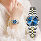 OLEVS Reloj Femenino Clásico de Mujer para Damas Análogo Acero Inoxidable Resistente al Agua Luminosa Día Fecha Dos Tonos de Fácil Lectura en la Muñeca