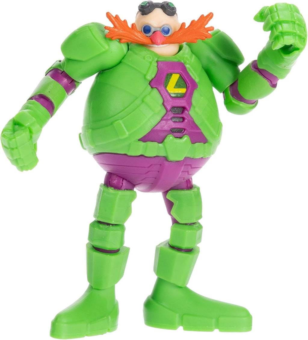 DC X Sonic - Figuras de acción coleccionables a escala de 2.5 pulgadas, nudillos, plateado, rojo, Dr. Eggman, con múltiples puntos de articulación para posar lleno de acción