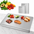 Kant Tabla de cortar de acero inoxidable con labio, tablas de cortar de acero para cocina, no tóxicas, aptas para lavavajillas, tabla de cortar y amasar para masa, carne, verduras, frutas, pan